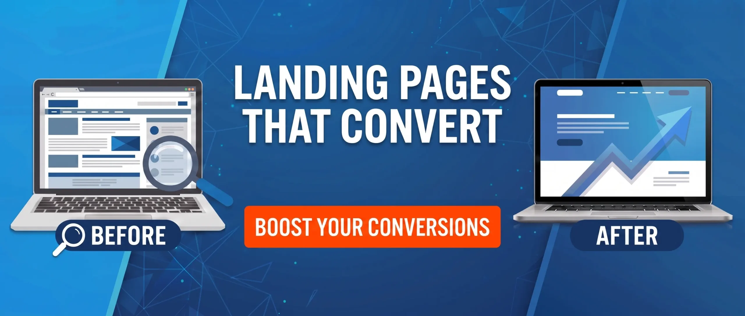 landing page design service banner by GrowPluse